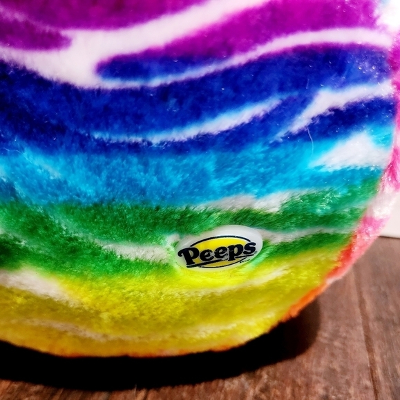 Peeps 15" Plush Bunny Rabbit Rainbow Tiger Stripes Easter Stuffed Animal Toy EUC - Picture 5 of 5